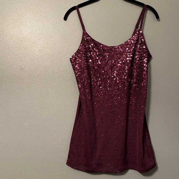 Vanity Tops - NWOT Vanity Sz Large Purple & Sequin Cami!